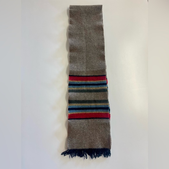 Pendleton Men’s Brown Multi Colored Striped Wool Warm Cozy Scarf Winter - Picture 4 of 4